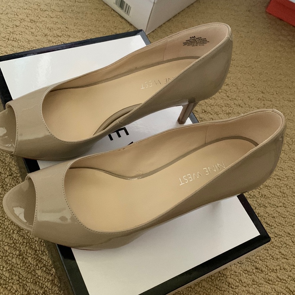 size 6, 2 inch tan heels